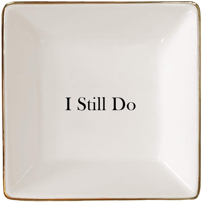 Simply Charmed I Still Do Gift for Wife or Husband â€“ Aniversary or Valentine's Day Gift - Ceramic Jewelry Dish or Ring Holder â€“ Elegant Trinket Tray - Image 1